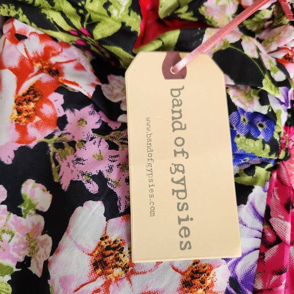 Band of Gypsies Pink and Black Halter Maxi Dress Resort Wear - Picture 9 of 11